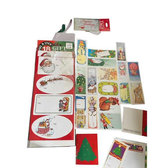 Christmas Holiday Gift Tags VTG (mostly) 100+ Present Labels Santa Xmas READ - Picture 9 of 9